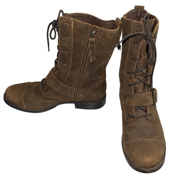 UGG Marela suede lace up combat boots in brown. Size 8 GUC - Picture 4 of 14